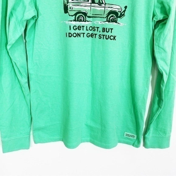 Life is Good NWT XS Long Sleeve Womens Crusher Tee Green Snow Winter Jeep Bronco - Picture 3 of 10